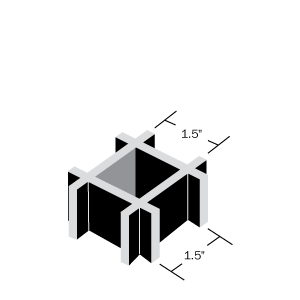 1.5inx1.5in square, 1in or 1.5in thick grating